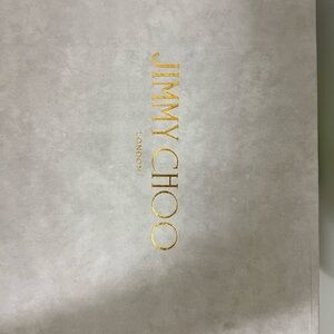 Jimmy Choo White Heels with Silver Chain